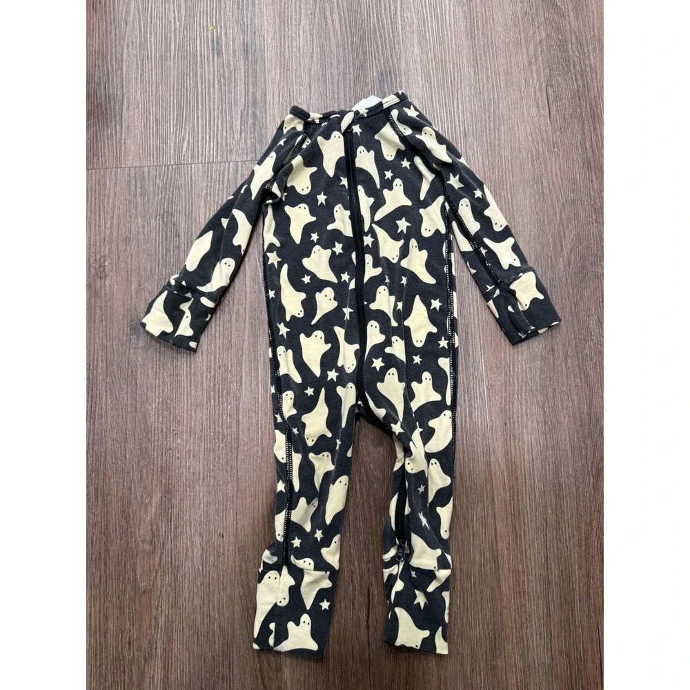 Hanna Andersson Kids Ghost Star Print Tencel Modal Sleeper Black 3-6 Months 60cm